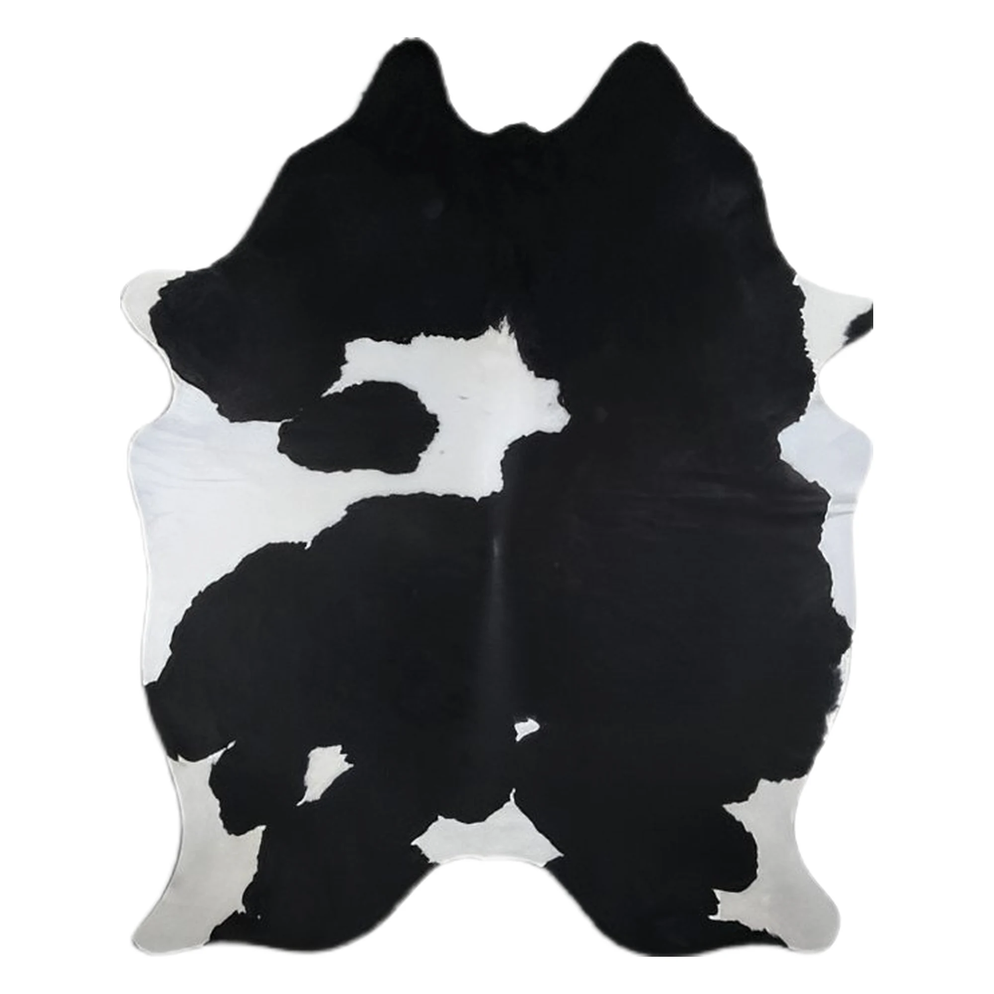 Black and white cowhide rug with natural markings - 100% genuine Brazilian cowhide from Mr. Cowhides