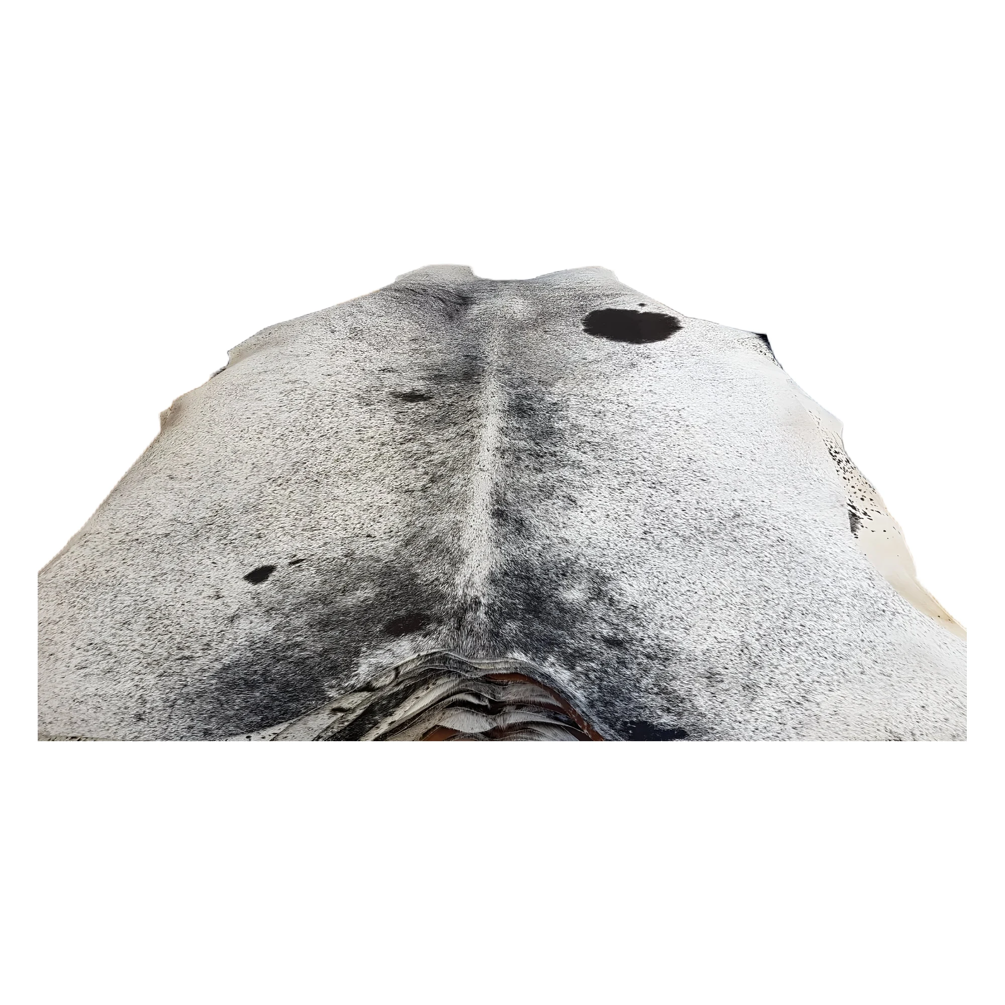 Black salt and pepper cowhide rug with speckled natural pattern - genuine Brazilian cowhide