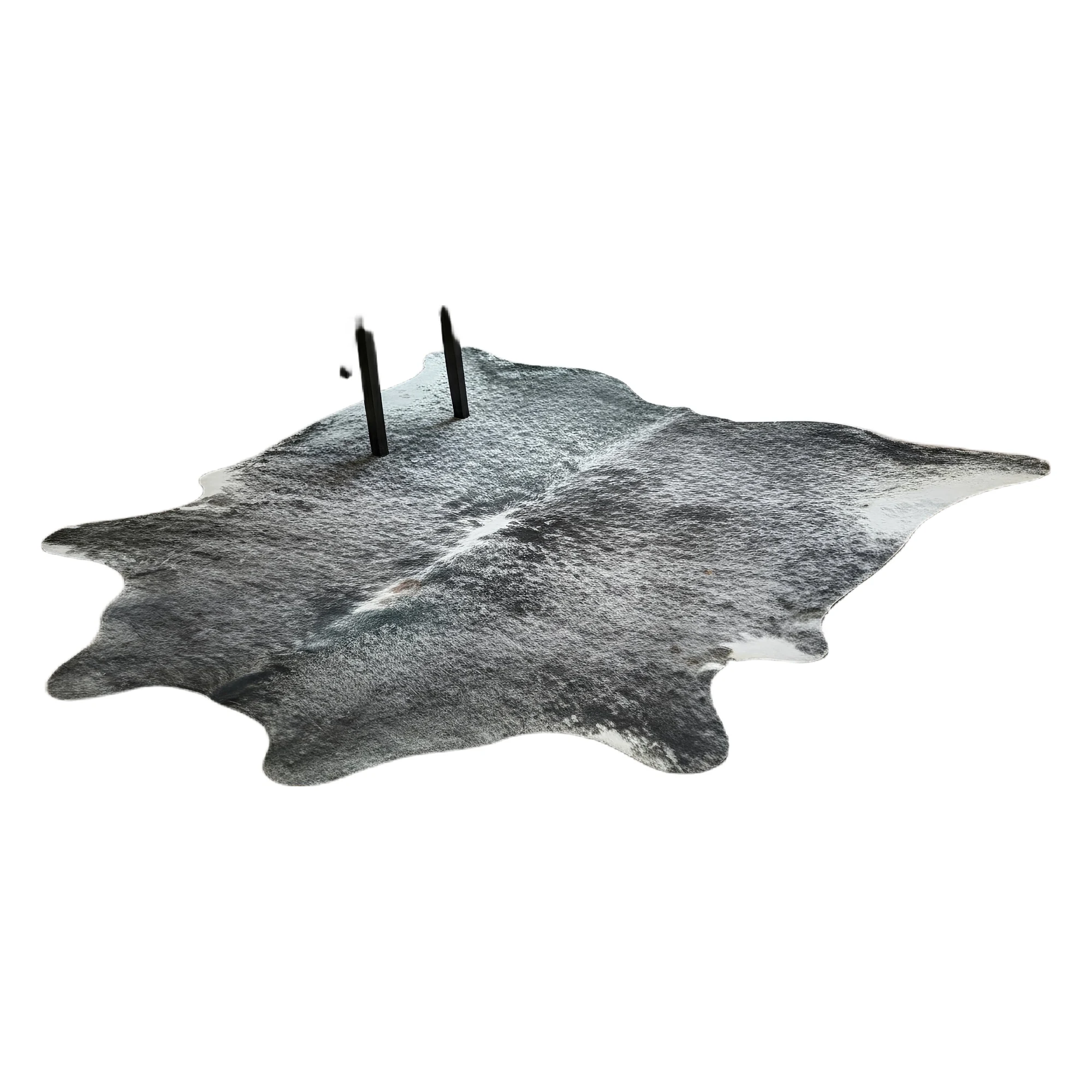 XL black salt and pepper cowhide rug for large rooms - genuine Brazilian cowhide from Mr. Cowhides